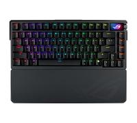ASUS ROG Azoth Extreme - Teclado Gaming de 75%, chasis de Aluminio, Placa de Fibra de Carbono, Soporte Ajustable, amortiguación de Tres Capas, Pantalla OLED, ROG NX Snow, PBT - Teclado QWERTY US