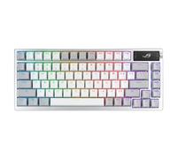 ASUS ROG Azoth White - Teclado mecánico Gaming con conexión Tri-Modo, Pantalla OLED, Montaje por Junta, conmutadores y estabilizadores de Teclado ROG NX Red prelubricados, Hot-Swap, AZERTY