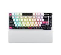 ASUS ROG Azoth X Teclado Gaming Personalizable de 75%, ROG NX Snow V2, Teclas PBT semitranslúcidas y sublimadas, amortiguación de Cinco Capas, Placa FR4, Pantalla OLED, RGB, QWERTY US, Blanco