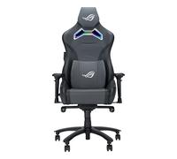ASUS ROG Carro X Silla para Juegos (Aura Iluminación RGB, reposabrazos 4D, Espuma viscoelástica, Cuero de PU con Mando One-Touch), Gris