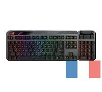 ASUS ROG Claymore II - Teclado mecánico para gaming AZERTY, interruptores optomecánicos ROG RX, teclado numérico y reposamuñecas extraíbles, modos cableados e inalámbricos (2.4 GHz) e iluminación Aura