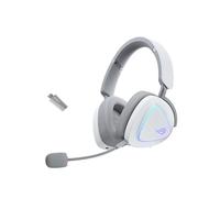 ASUS ROG Delta II Auriculares Gaming inalámbricos, Controladores de 50 mm, ROG SpeedNova, micrófono 10 mm, 153hrs de batería, DualFlow, BT, 2.4GHz, 3.5 mm, PC, Switch, PS4, PS5, Xbox, Blanco Lunar