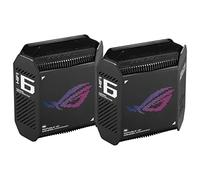 ASUS ROG Rapture GT6 2 Pack - Sistema WiFi 6 Mesh de Triple Banda (Cobertura de hasta 540 m², Puerto de 2.5 G, aceleración de Juegos, RangeBoost Plus, 5.9 GHz, Seguridad de Red), Negro