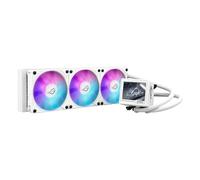 ASUS ROG Ryujin III 360 ARGB Extreme White - Sistema de refrigeración AiO con bomba Asetek Gen8 V2, ventiladores magnéticos reforzados, LCD de 3.5'', monitorización del hardware y GIF personalizados