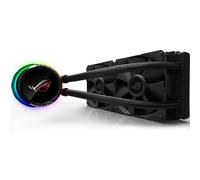 Asus ROG RYUO 240 RGB AIO - Enfriador líquido de CPU de 240 mm, radiador dual de 120 mm, ventilador PWM de 4 pines con panel OLED y control de ventilador de 1.77 pulgadas