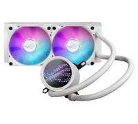 ASUS ROG RYUO III 240 ARGB White Edition Enfriador líquido todo en uno AIO de CPU de 240 mm, solución de bomba Asetek de 8ª generación, pantalla LED Anime Matrix™ y ventilador ROG AF 12S ARGB.