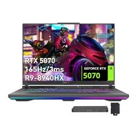 ASUS ROG Strix G16 16 pulgadas WUXGA 165Hz Gaming Laptop, NVIDIA GeForce RTX 5070 8GB, AMD Ryzen 9 8940HX, 16GB DDR5, 2TB de almacenamiento (1TB SSD + 1TB Docking Station Set), teclado retroiluminado
