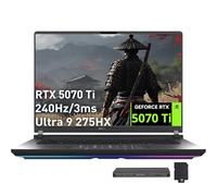 ASUS ROG Strix G16 40.6 cm 2.5K 240Hz Gaming Laptop, Intel Ultra 9 275HX, GeForce RTX 5070 Ti 12GB, 32GB DDR5, 3TB Storage (2TB SSD+1TB Docking Station), teclado retroiluminado RGB, Wi-Fi 7, Win 11