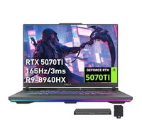 ASUS ROG Strix G16 Gaming Laptop, GeForce RTX 5070 Ti 12GB GDDR7, AMD Ryzen 9 8940HX, 64GB DDR5, 4TB SSD, teclado retroiluminado, cámara FHD, pantalla WUXGA 165Hz de 16 pulgadas, Win 11, gris, juego