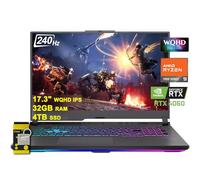 Asus ROG Strix G17 G713 - Laptop para juegos de 17.3 pulgadas WQHD IPS 240Hz AMD 12-Core Ryzen 9 7845HX (Beat i9-12900H) 32GB RAM 4TB SSD GeForce RTX 4060 8GB USB-C RGB retroiluminado carga rápida