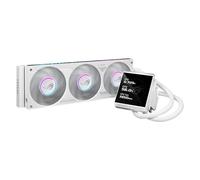 ASUS ROG Strix LC IV 360 ARGB LCD White Edition - Sistema de refrigeración AiO para CPU con pantalla IPS de 13,35 cm, ASUS AIO Q-Connector, potente bomba y tres ventiladores ARGB integrados