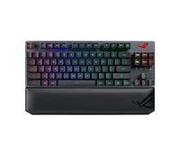 Asus ROG Strix Scope RX TKL Wireless Deluxe, 80% teclado para juegos, conectividad tri-modo (2,4 GHz RF, Bluetooth, cableado), interruptores mecánicos ópticos ROG RX azul, teclas PBT, RGB,