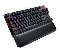 ASUS ROG Strix Scope RX TKL Wireless Deluxe, Teclado mecánico, Interruptor óptico mecánico ROG RX Rojo, Puerto USB, tecla Ctrl ampliada, botón sigiloso, reposamuñecas, diseño Italia, Negro
