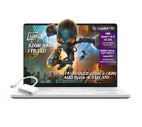 ASUS ROG Zephyrus G14 35.6 cm 3K OLED 120Hz OLED Copilot+ Gaming Laptop, AMD Ryzen AI 9 HX 370, 32GB RAM, 1TB SSD, NVIDIA GeForce RTX 5070 Ti 12GB, WiFi7, Win11, blanco platino, con hub USB, W/GaLiMu
