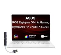 ASUS ROG Zephyrus - Laptop para juegos de 14 pulgadas 120Hz OLED 2.8K 500 nits DCI-P3 100% (AMD Ryzen AI 9 HX 370, GeForce RTX 5070 Ti 12GB, 32GB LPDDR5X, 1TB SSD, RGB KB, Copilot, Win11Pro) con