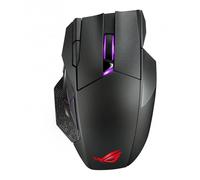 ASUS ROG SPATHA X Ratón Gaming Inalámbrico (conectividad por cable y RF de 2,4 GHz, soporte de carga, 12 botones programables, 19 000 DPI, interruptores intercambiables, ROG Paracord y Aura Sync)