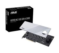 ASUS Tarjeta de expansión Hyper M.2 X16 PCIe 4.0 X4 soporta 4 NVMe M.2 (2242/2260/2280/22110) hasta 256 Gbps para AMD 3rd Ryzen sTRX40, Enchufe AM4 e Intel VROC NVMe Raid