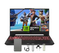 ASUS TUF A15 - Laptop para juegos de 15.6 pulgadas FHD 144Hz, AMD Ryzen 7-6800H, 64GB DDR5 RAM, 4TB PCIe SSD, GeForce RTX 3050 Ti 4GB GDDR6, Windows 11, teclado retroiluminado RGB, gris, juego de