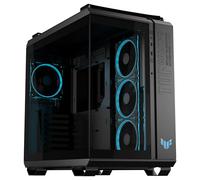 ASUS TUF Gaming GT502 Horizon, Caja ATX para Torres Medianas, diseño panorámico, Doble cámara, Zonas de refrigeración Independientes, Paneles Laterales sin Herramientas, USB 20 Gbps Tipo-C, Negro