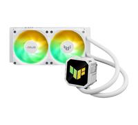 ASUS TUF Gaming LC III 240 ARGB White Edition - Sistema de refrigeración AiO con tres ventiladores preinstalados, gran caudal de aire, alta presión estática, tubos de 400mm, bomba eficiente, Aura RGB