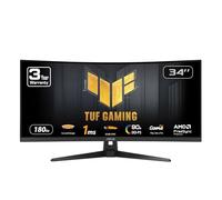 ASUS TUF Gaming Monitor Curvo Ultra Ancho de 34" (VG34VQ3B) - 21:9 QHD (3440 x 1440), 180Hz, 1 ms, Extreme Low Motion Blur Sync, FreeSync Premium, Altavoz, 90% DCI-P3, DisplayWidget Center, 3