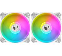 ASUS TUF Gaming TF120 ARGB White Edition - Ventilador de carcasa (1 unidad, Aura Sync, ventilador ARGB direccionable silencioso, control PWM), color blanco (Paquete de 2)