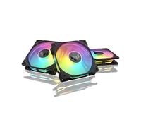 ASUS TUF Gaming TR120 ARGB Triple Pack Black Edition - Ventiladores de 120 mm (Marco de 28 mm, Alta presión estática de 3,3 mm H2O, Matriz LED Doble Capa, Aura Sync, Control de Ventilador PWM)