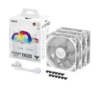 ASUS TUF Gaming TR120 ARGB Triple Pack White Edition - Ventiladores de 120 mm (Marco de 28 mm, Alta presión estática de 3,3 mm H2O, Matriz LED Doble Capa, Aura Sync, Control de Ventilador PWM)