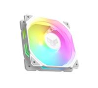 ASUS TUF Gaming TR120 ARGB Single Pack White Edition - Ventiladores de 120 mm (Marco de 28 mm, Alta presión estática de 3,3 mm H2O, Matriz LED Doble Capa, Aura Sync, Control de Ventilador PWM)