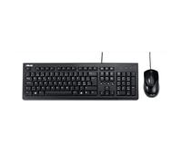 Asus U2000 Juego de Teclado y ratón óptico (Formato alemán, Teclado QWERTZ, ratón de 3 Botones) Negro