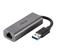ASUS USB-C2500, Adaptador Ethernet USB de Tipo A 2.5G Base-T Compatible con los estándares de 2.5G/1G/100 Mbps, USB Adaptador