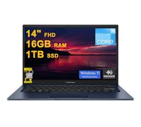 ASUS VivoBook 14 Business Laptop 14 FHD antirreflejos Intel 6-core i3-1215U 16GB DDR4 1TB SSD Type-C Cámara de privacidad SonicMaster carga rápida Win11Pro ICP Hub