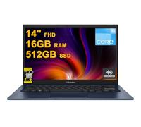 ASUS VivoBook 14 Business Laptop de 14 pulgadas FHD antirreflejos Intel 6-core i3-1215U 16GB DDR4 512GB SSD Type-C Cámara de privacidad SonicMaster carga rápida Win11 ICP Hub