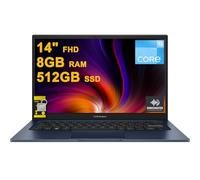 ASUS VivoBook 14 Business Laptop de 14 pulgadas FHD antirreflejos Intel de 6 núcleos i3-1215U 8GB DDR4 512GB SSD tipo C cámara de privacidad SonicMaster carga rápida Win11 ICP Hub