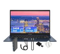 ASUS Vivobook 14 Laptop empresarial de 14 pulgadas, Intel Core i7-1355U de 13ª generación, gráficos Intel UHD, 24 GB de RAM, almacenamiento de 2 TB (SSD de 1 TB y juego de estación de acoplamiento de