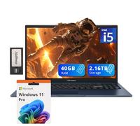 ASUS Vivobook 15.6 FHD Laptop, Intel i5-1235U, 40GB DDR4 RAM, 2.16TB de almacenamiento (2TB SSD+160GB Docking Station Set), Intel Iris Xe Graphics, Number Pad, WiFi 5, Win 11 Pro, Quiet Blue