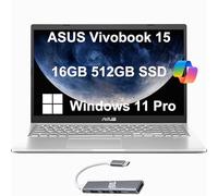 ASUS Vivobook 15 Laptop (15.6 pulgadas FHD antirreflejante, 16 GB de RAM, SSD PCIe de 512 GB, AMD Ryzen 3 3250U) para estudiantes, negocios, educación, teclado numérico, IST Hub, Type-C, Win 11 Pro
