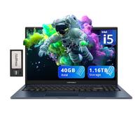 ASUS Vivobook 15 - Laptop empresarial, pantalla FHD de 15.6 pulgadas, Intel i5-1235U, 40 GB de RAM, almacenamiento de 1.16 TB (SSD de 1 TB + juego de estación de acoplamiento de 160 GB), gráficos