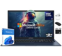 ASUS Vivobook 17 2025 Flagship Laptop, computadora FHD IPS de 17.3 pulgadas, Lifetime Office 2024, Intel i3 de 6 núcleos, 40 GB de RAM + 2.5 TB de almacenamiento (SSD de 2 TB + 500 GB de ext), Wi-Fi