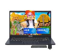 ASUS Vivobook Go - Laptop FHD de 14 pulgadas, Intel Celeron N4500, 4 GB DDR4 RAM, 288 GB de almacenamiento (eMMC de 128 GB + juego de estación de acoplamiento de 160 GB), gráficos Intel UHD