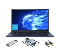 ASUS Vivobook Laptop con pantalla antirreflejos FHD de 17.3 pulgadas, 16 GB de RAM, SSD de 512 GB + SSD portátil de 128 GB, Core i3-1215U (hasta 4.4 GHz), WiFi 6E, cámara web, teclado, paquete de