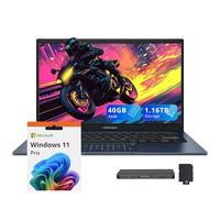 ASUS Vivobook - Laptop empresarial FHD de 14 pulgadas, Intel i3-1315U, 40 GB de RAM, almacenamiento de 1.16 TB (SSD de 1 TB + juego de estación de acoplamiento de 160 GB), gráficos Intel UHD, Num Pad