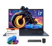ASUS Vivobook - Laptop empresarial FHD de 14 pulgadas, Intel i7-1355U, 16 GB de RAM, 800 GB de almacenamiento (SSD de 512 GB + juego de estación de acoplamiento de 288 GB), gráficos Intel UHD