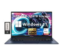 ASUS Vivobook - Laptop empresarial FHD IPS de 14 pulgadas, Intel i3-1215U, 16 GB de RAM, 1.16 TB de almacenamiento (SSD de 1 TB + juego de estación de acoplamiento de 160 GB), gráficos Intel Iris Xe