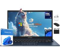ASUS Vivobook Laptop FHD de 14 pulgadas 2025 Business Student, Lifetime Office 2024, Intel i3 13 de 6 núcleos (hasta 4.5 GHz), 24 GB de RAM y 1 TB de almacenamiento (SSD de 512 GB + 500 GB de ext