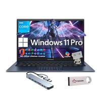 ASUS Vivobook - Laptop FHD de 14 pulgadas, Windows 11 Pro, Lifetime MS Office, Intel Core i3-1315U, 16 GB de RAM + SSD PCIe de 1 TB, elegante y ligera, unidad de DVD externa y unidad flash USB, para