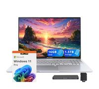 ASUS Vivobook - Laptop WUXGA de 16 pulgadas, Intel Core i9-13900H, 16 GB de RAM, 1.5 TB de almacenamiento (SSD de 512 GB + estación de acoplamiento de 1 TB), gráficos Intel Iris Xe, teclado