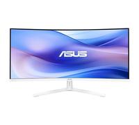 ASUS VU34WCIP-W Monitor Eye-Care WQHD de 34 Pulgadas, 3440x1440, curvatura 1500R, sin Marco, 100 Hz, ionizador de Aire, SmoothMotion, Eye Care Plus, USB-C PD 65 W, Altavoces, sostenibilidad óptima