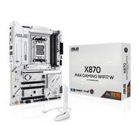 ASUS X870 Max Gaming Wifi7 W, placa base AMD ATX, 12 + 2 + 1 etapas de alimentación, ranura DDR5, tres ranuras M.2, PCIe 5.0, WiFi 7 con Q-Antena, Ethernet Realtek 2,5 GB, HDMI, USB4 con USB-C, Aura