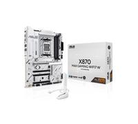 ASUS X870 MAX Gaming WIFI7 - Placa Base AMD X870 ATX, Blanco, 12+2+1 DrMOS, DDR5, PCIe 5.0, Q-Release, M.2, WiFi 7, WiFi Q Antenna, 2.5Gb Ethernet, HDMI, USB4, USB Tipo-C, BIOS Flashback, Aura Sync